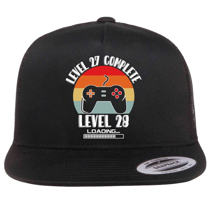 Level 27 Complete Level 28 Loading Vintage Birthday Video Game Flatbill Hat