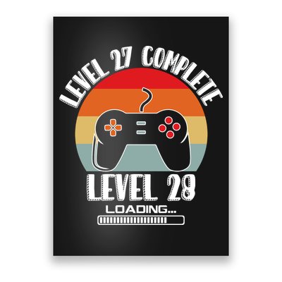 Level 27 Complete Level 28 Loading Vintage Birthday Video Game Poster