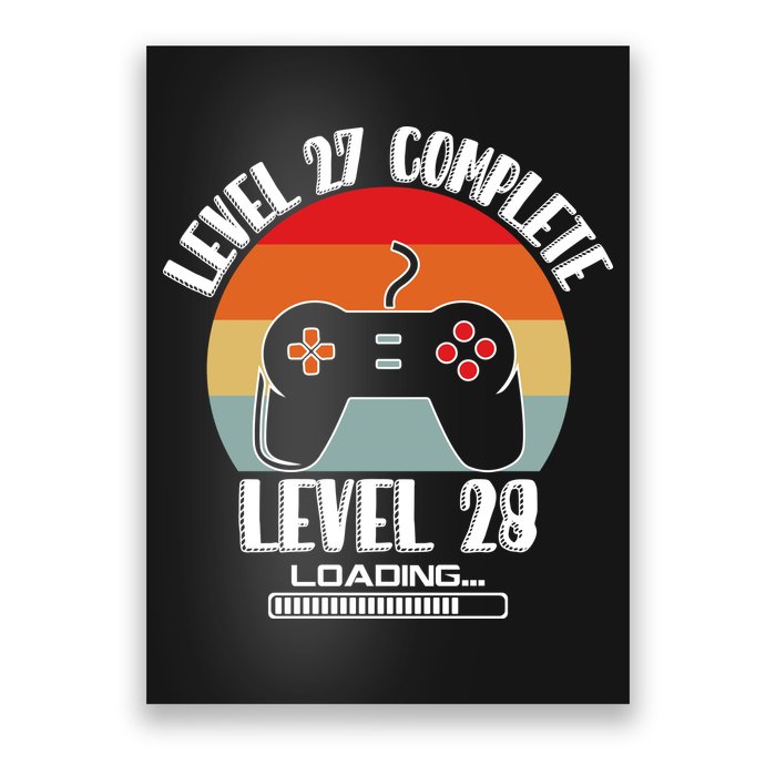 Level 27 Complete Level 28 Loading Vintage Birthday Video Game Poster