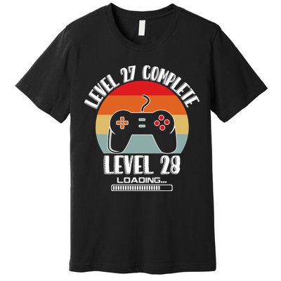 Level 27 Complete Level 28 Loading Vintage Birthday Video Game Premium T-Shirt