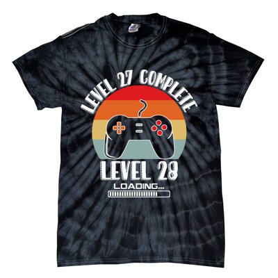Level 27 Complete Level 28 Loading Vintage Birthday Video Game Tie-Dye T-Shirt