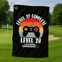 Level 27 Complete Level 28 Loading Vintage Birthday Video Game Golf Towel