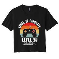 Level 27 Complete Level 28 Loading Vintage Birthday Video Game Crop Top