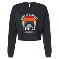 Level 27 Complete Level 28 Loading Vintage Birthday Video Game Cropped Pullover Crew