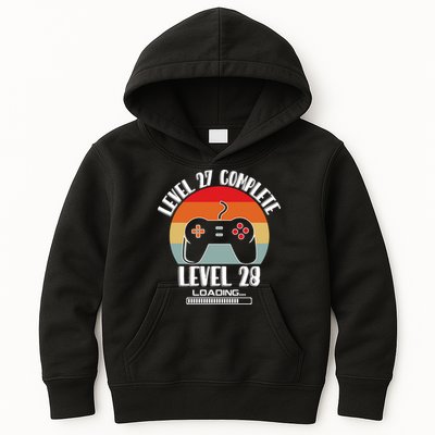 Level 27 Complete Level 28 Loading Vintage Birthday Video Game Kids Hoodie