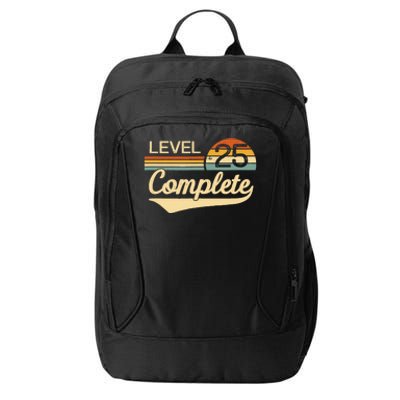 Level 25 Complete Gift 25 Year Wedding Anniversary Gift Him Her Gift City Backpack