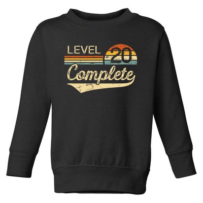 Level 20 Complete Vintage 20th Wedding Anniversary Toddler Sweatshirt