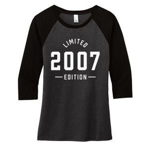 Limited 2007 Edition Sweet 16th Birthday Teen Girl Women's Tri-Blend 3/4-Sleeve Raglan Shirt