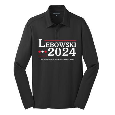 Lebowski 2024 Election Vote Funny Silk Touch Performance Long Sleeve Polo