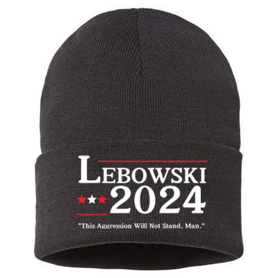 Lebowski 2024 Election Vote Funny Sustainable Knit Beanie