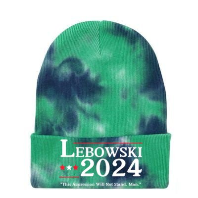 Lebowski 2024 Election Vote Funny Tie Dye 12in Knit Beanie