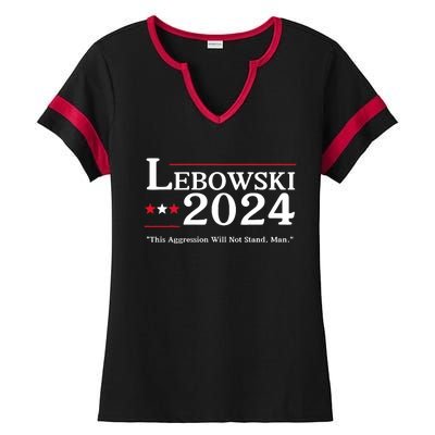 Lebowski 2024 Election Vote Funny Ladies Halftime Notch Neck Tee