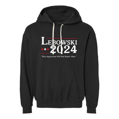 Lebowski 2024 Election Vote Funny Garment-Dyed Fleece Hoodie