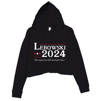 Lebowski 2024 Election Vote Funny Crop Fleece Hoodie