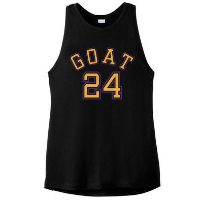 Kobe 24 Goat Jersey Los Angeles Basketball Team Ladies PosiCharge Tri-Blend Wicking Tank