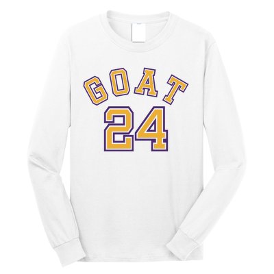 Kobe 24 Goat Jersey Los Angeles Basketball Team Long Sleeve Shirt