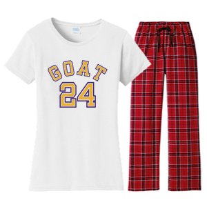 Kobe 24 Goat Jersey Los Angeles Basketball Team Women's Flannel Pajama Set