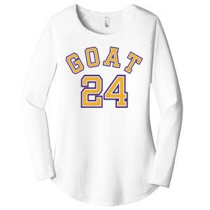 Kobe 24 Goat Jersey Los Angeles Basketball Team Women's Perfect Tri Tunic Long Sleeve Shirt