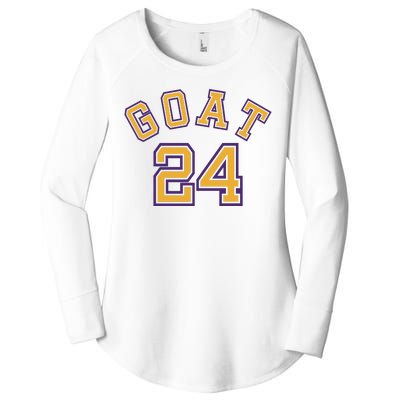 Kobe 24 Goat Jersey Los Angeles Basketball Team Women's Perfect Tri Tunic Long Sleeve Shirt