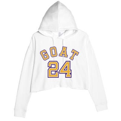 Kobe 24 Goat Jersey Los Angeles Basketball Team Crop Fleece Hoodie