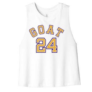 Kobe 24 Goat Jersey Los Angeles Basketball Team Women's Racerback Cropped Tank