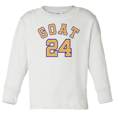 Kobe 24 Goat Jersey Los Angeles Basketball Team Toddler Long Sleeve Shirt