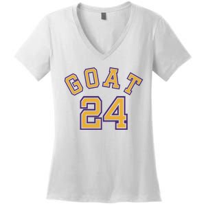 Kobe 24 Goat Jersey Los Angeles Basketball Team Women's V-Neck T-Shirt