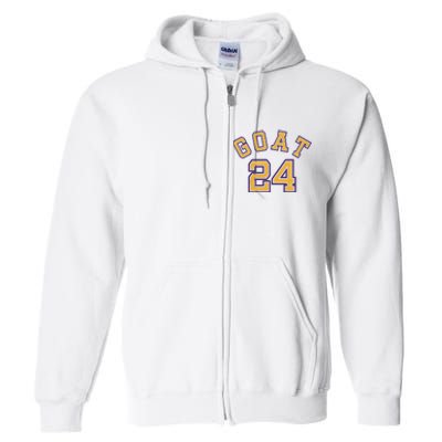 Kobe 24 Goat Jersey Los Angeles Basketball Team Full Zip Hoodie