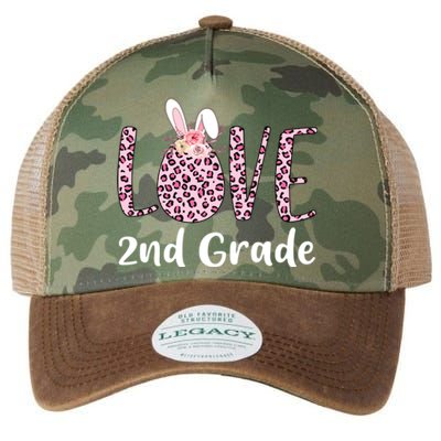 Love 2nd Grade Eggs Leopard Cute Bunny Teacher Easter Day Great Gift Legacy Tie Dye Trucker Hat