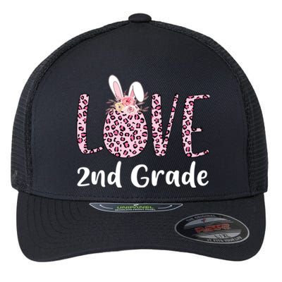 Love 2nd Grade Eggs Leopard Cute Bunny Teacher Easter Day Great Gift Flexfit Unipanel Trucker Cap