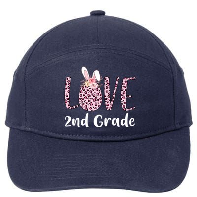 Love 2nd Grade Eggs Leopard Cute Bunny Teacher Easter Day Great Gift 7-Panel Snapback Hat