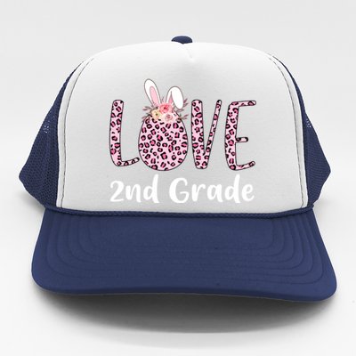 Love 2nd Grade Eggs Leopard Cute Bunny Teacher Easter Day Great Gift Trucker Hat