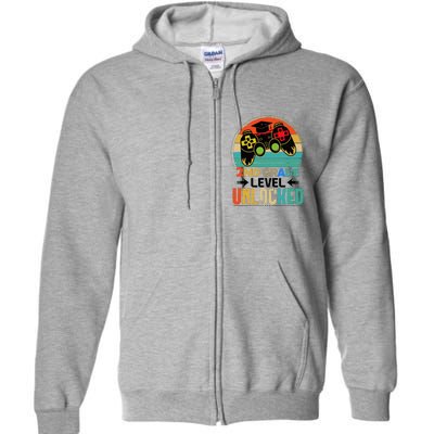 Level 2nd Grade Unlocked Back To School First Day Full Zip Hoodie