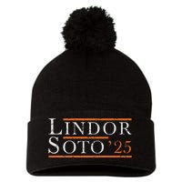 Lindor 25 New York Fan Design Pom Pom 12in Knit Beanie