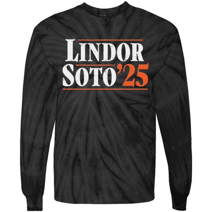 Lindor 25 New York Fan Merch Tie-Dye Long Sleeve Shirt