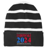 Lebowski 2024 Political Election Vote Striped Beanie with Solid Band