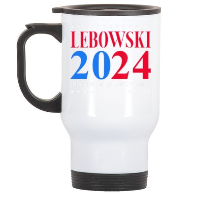 Lebowski 2024 Political Election Vote Stainless Steel Travel Mug