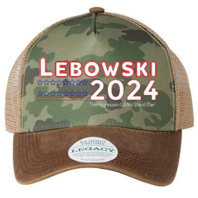 Lebowski 2024 This Aggression Will Stop Man For Election Legacy Tie Dye Trucker Hat