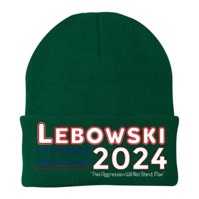 Lebowski 2024 This Aggression Will Stop Man For Election Knit Cap Winter Beanie