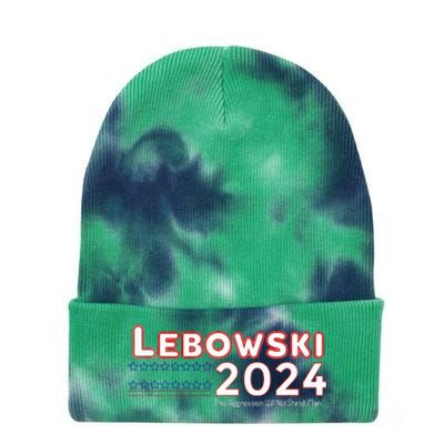 Lebowski 2024 This Aggression Will Stop Man For Election Tie Dye 12in Knit Beanie