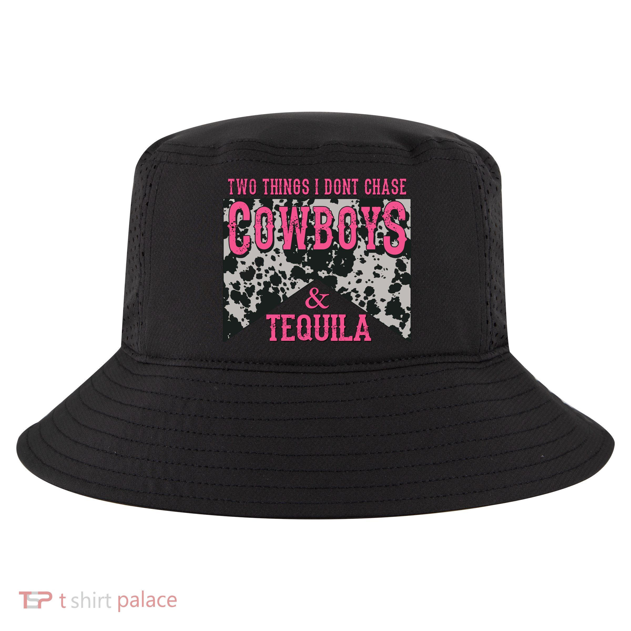 Leopard 2 Things I Don't Chase Cowboys And Tequila Western Gift Cool Comfort Performance Bucket Hat