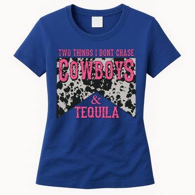 Leopard 2 Things I Don't Chase Cowboys And Tequila Western Gift Womens T-Shirt