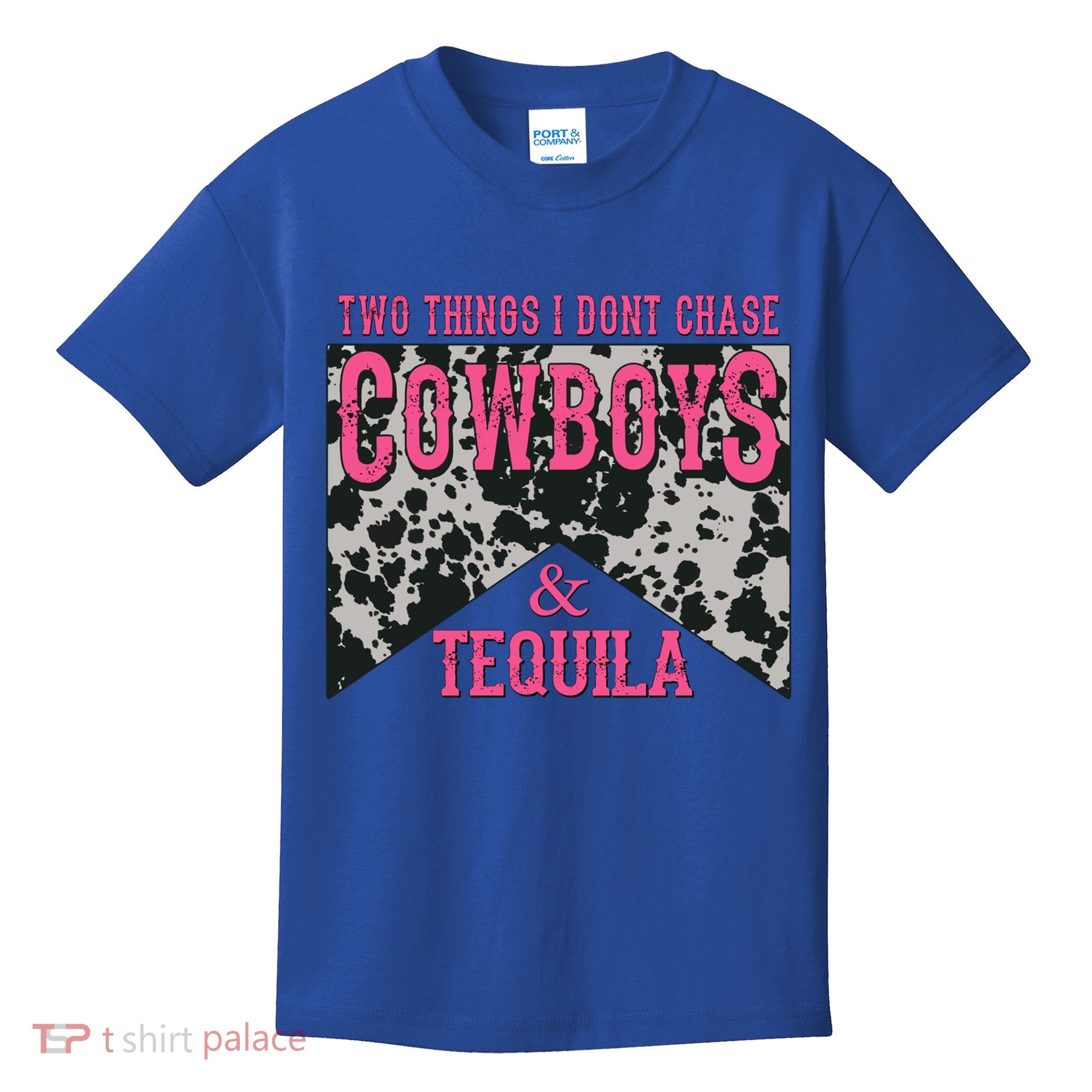 Leopard 2 Things I Don't Chase Cowboys And Tequila Western Gift Kids T-Shirt