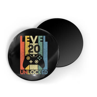 Level 20 Unlocked Shirt Funny Video Gamer 20th Birthday Gift Magnet