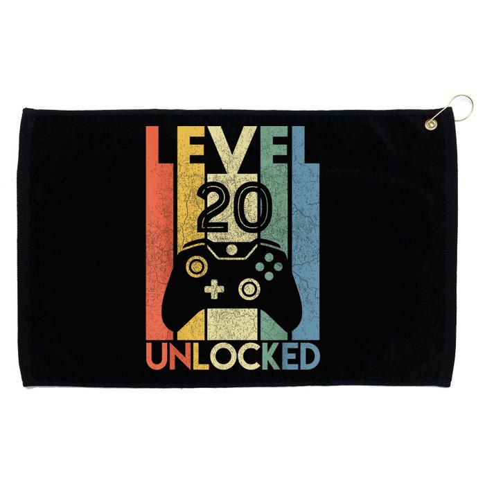 Level 20 Unlocked Shirt Funny Video Gamer 20th Birthday Gift Grommeted Golf Towel