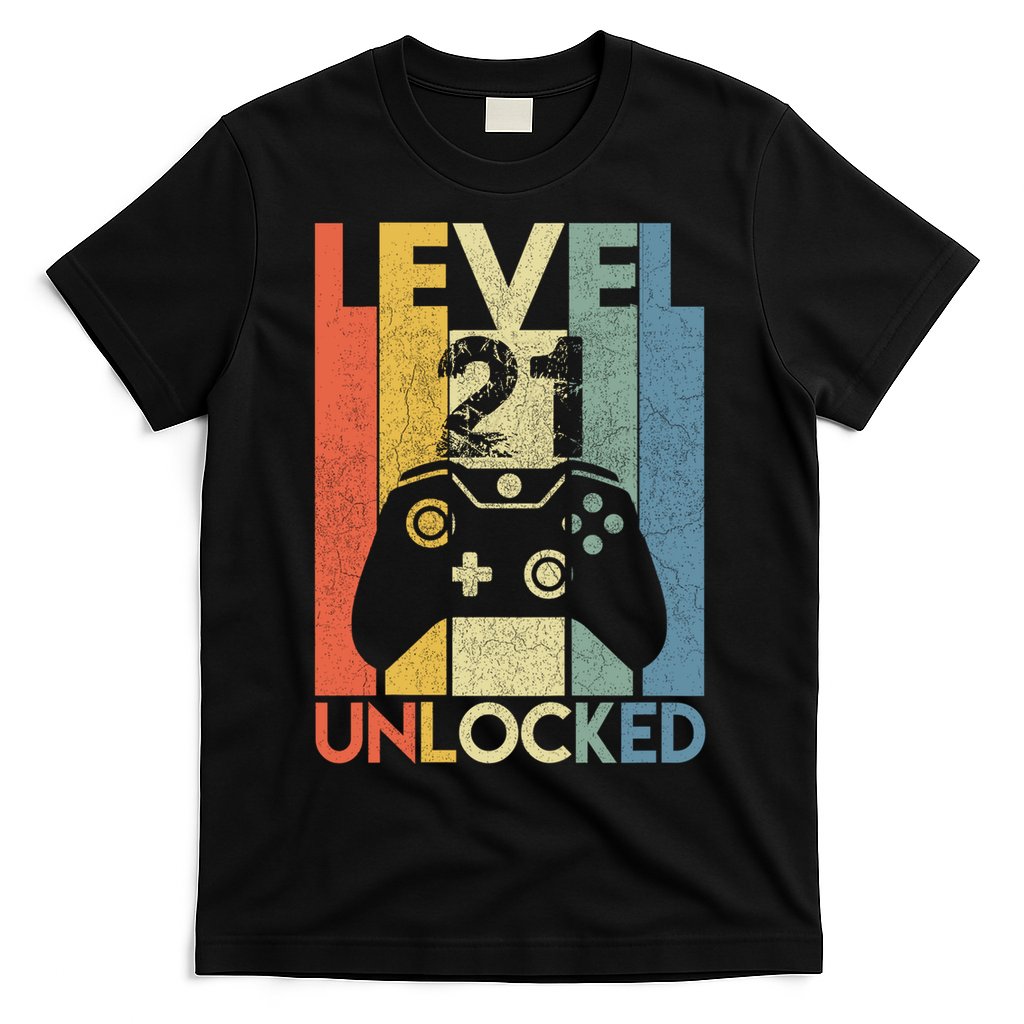 Level 21 Unlocked Awesome Video Game 21 Birthday Gift T-Shirt