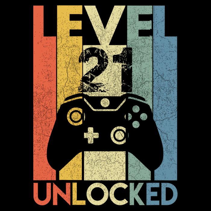 Level 21 Unlocked Awesome Video Game 21 Birthday Gift Button
