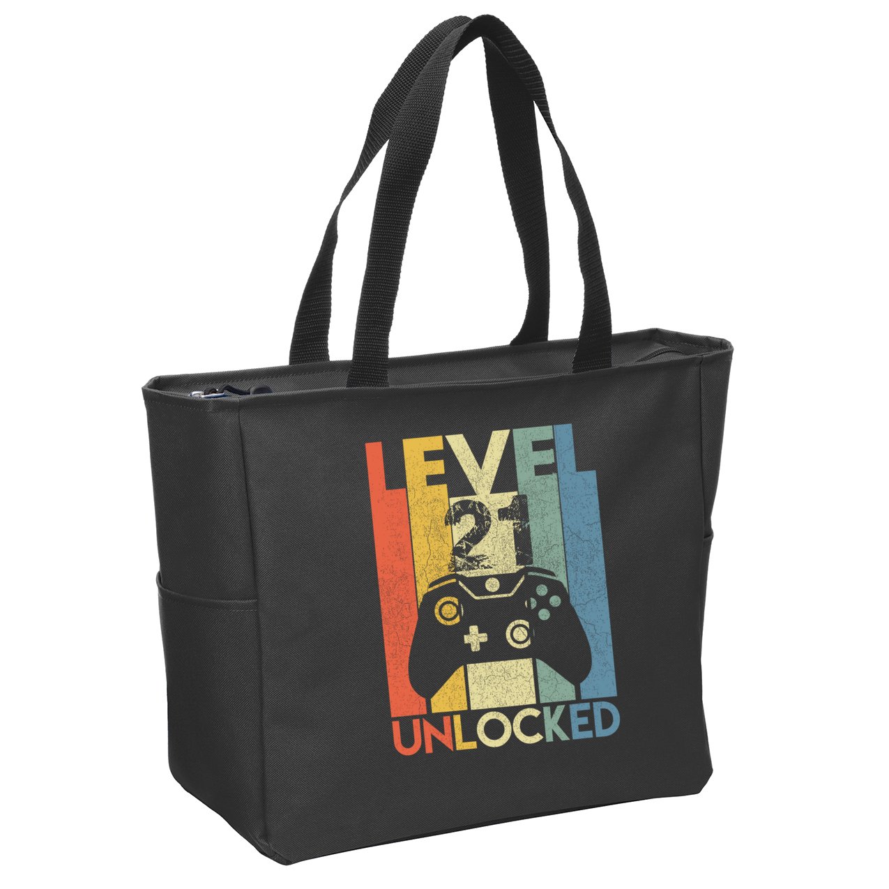 Level 21 Unlocked Awesome Video Game 21 Birthday Gift Zip Tote Bag