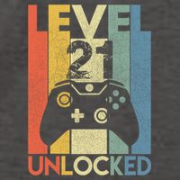 Level 21 Unlocked Awesome Video Game 21 Birthday Gift Vector Backpack