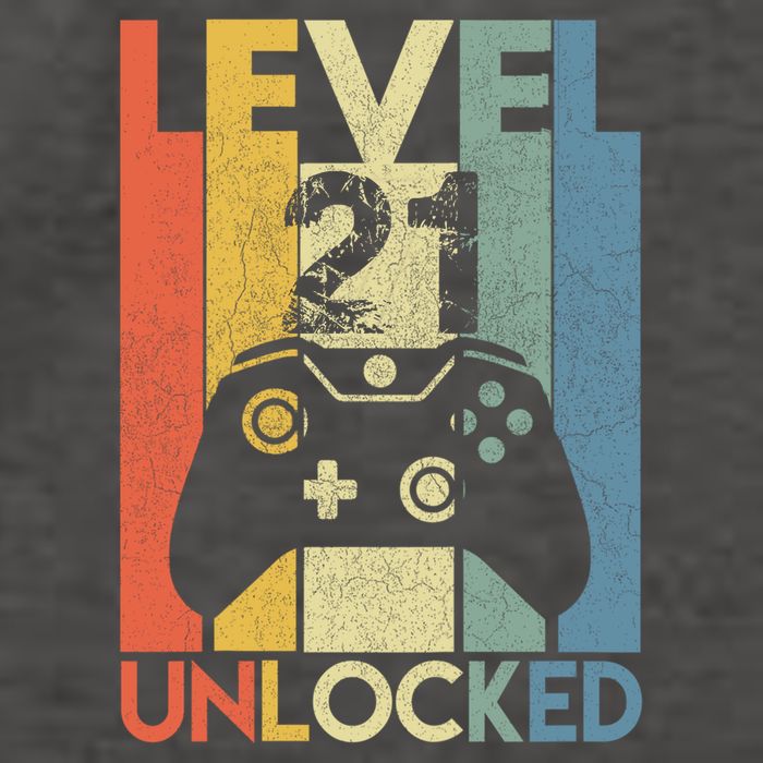 Level 21 Unlocked Awesome Video Game 21 Birthday Gift Vector Backpack